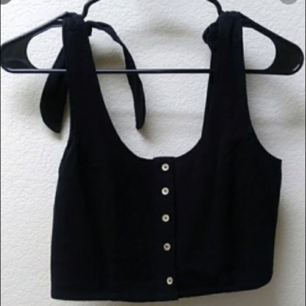 Black Cropped Tank Top